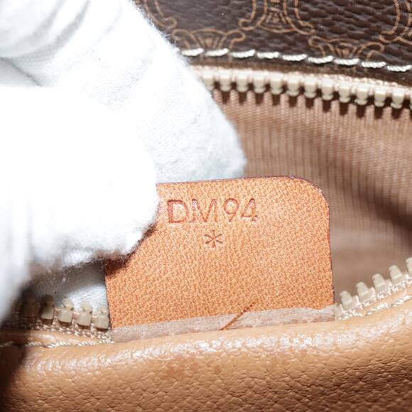 CELINE Macadam Canvas Shoulder Bag Pvc Leather Brown Gold - Picture 12 of 16